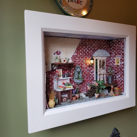 Miniature Gardener Shed | With Working Light | Potting Shed Diorama | Shadow Box - Picture 9 of 13